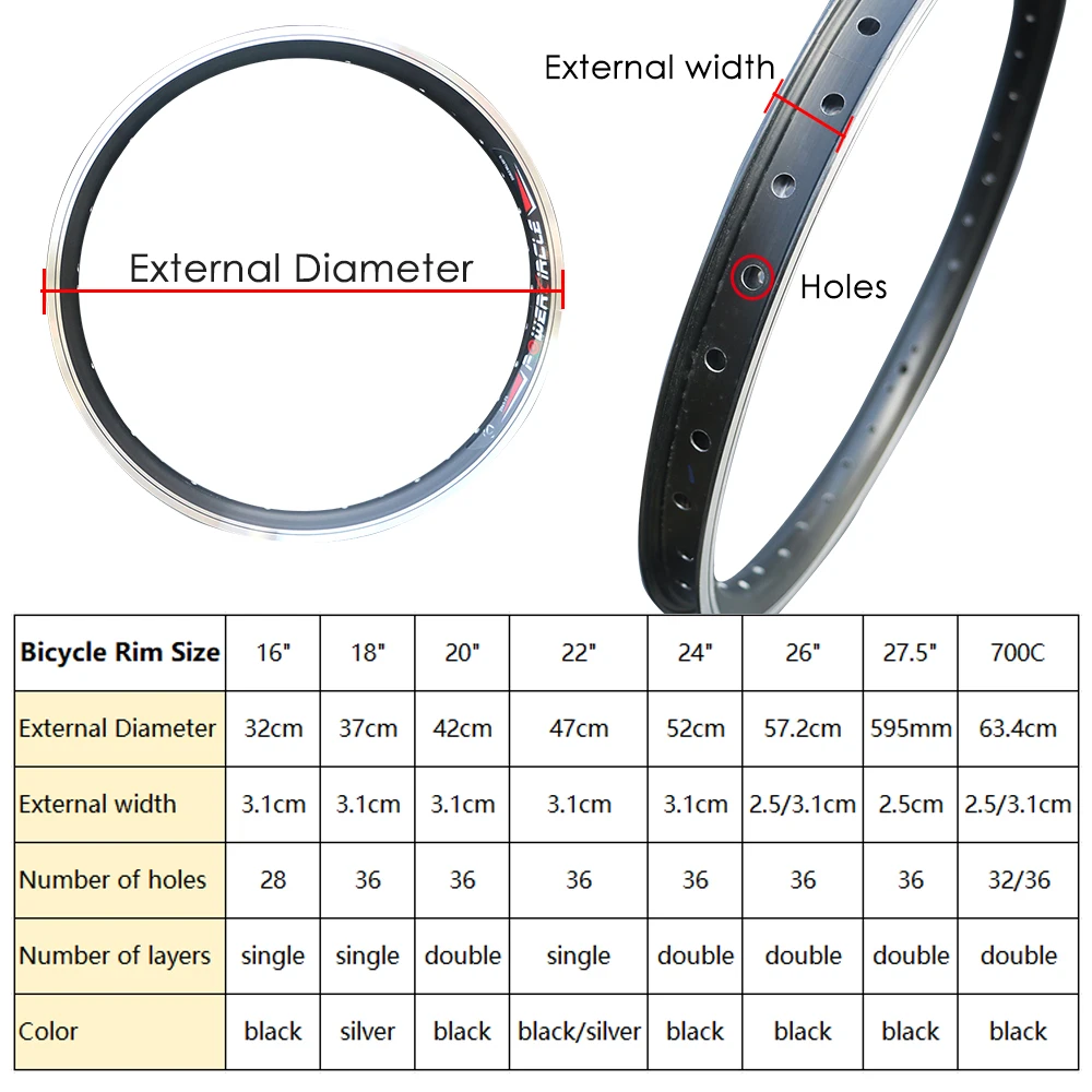 Bicycle Tire Circumference Bike Rim Size Chart 26 Inch Bicycle Rim