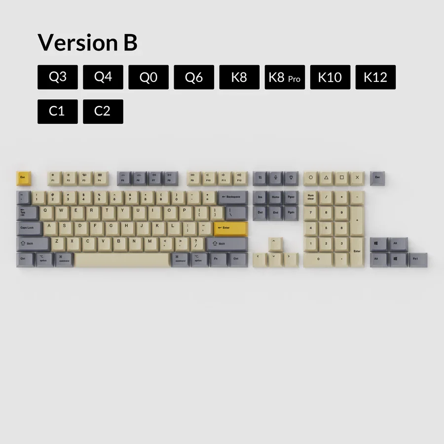 Keychron Trigo-grey Dye-sub Pbt Keycap Conjunto para Teclado Mecânico Oem - Imagem 2