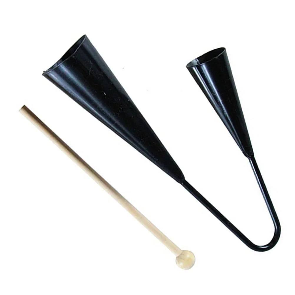 Two Tone Agogo Bell Durable Portable Latin Music Samba Percussion Musical Instruments Double Bells With Wooden Stick