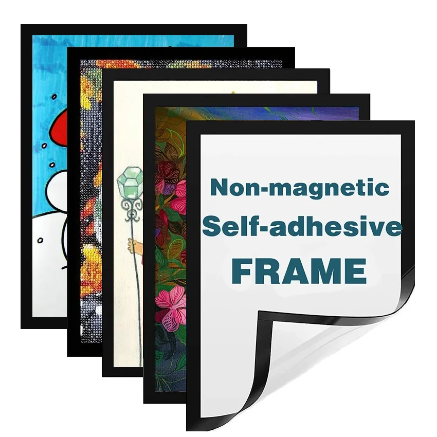 Magnetic Picture Frame 3 or 5pcs Black Self Adhesive Wall Art Display Frame For Diamond Painting Canvas Prints Home Decor photo frame