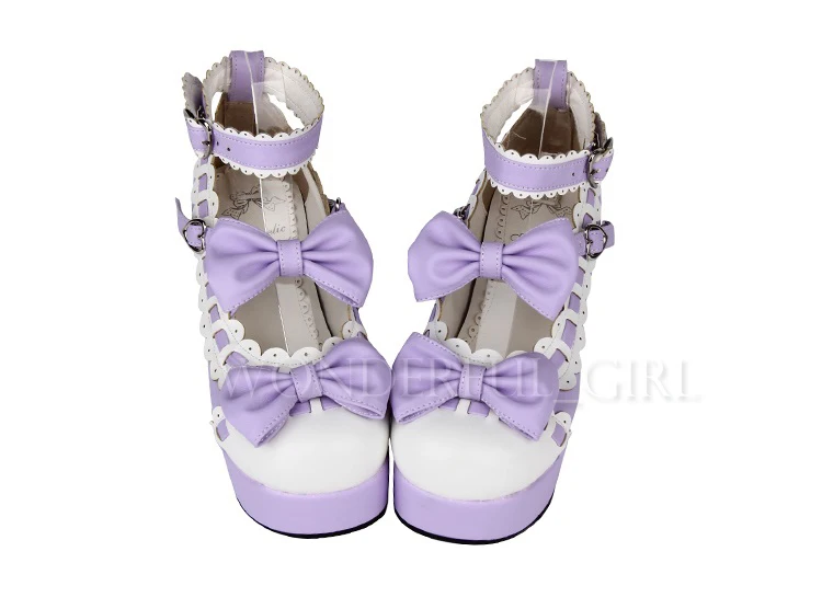 Neue japanische Stil Lolita Schuhe Dienstmädchen Cosplay Mädchen Prinzessin High Heels Damen Schuhe mit Schleife Größe 35-47 31