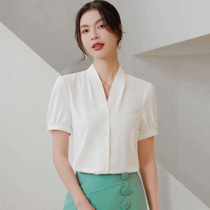 White Business Casual Tops For Work NAVIU 2024 Summer New