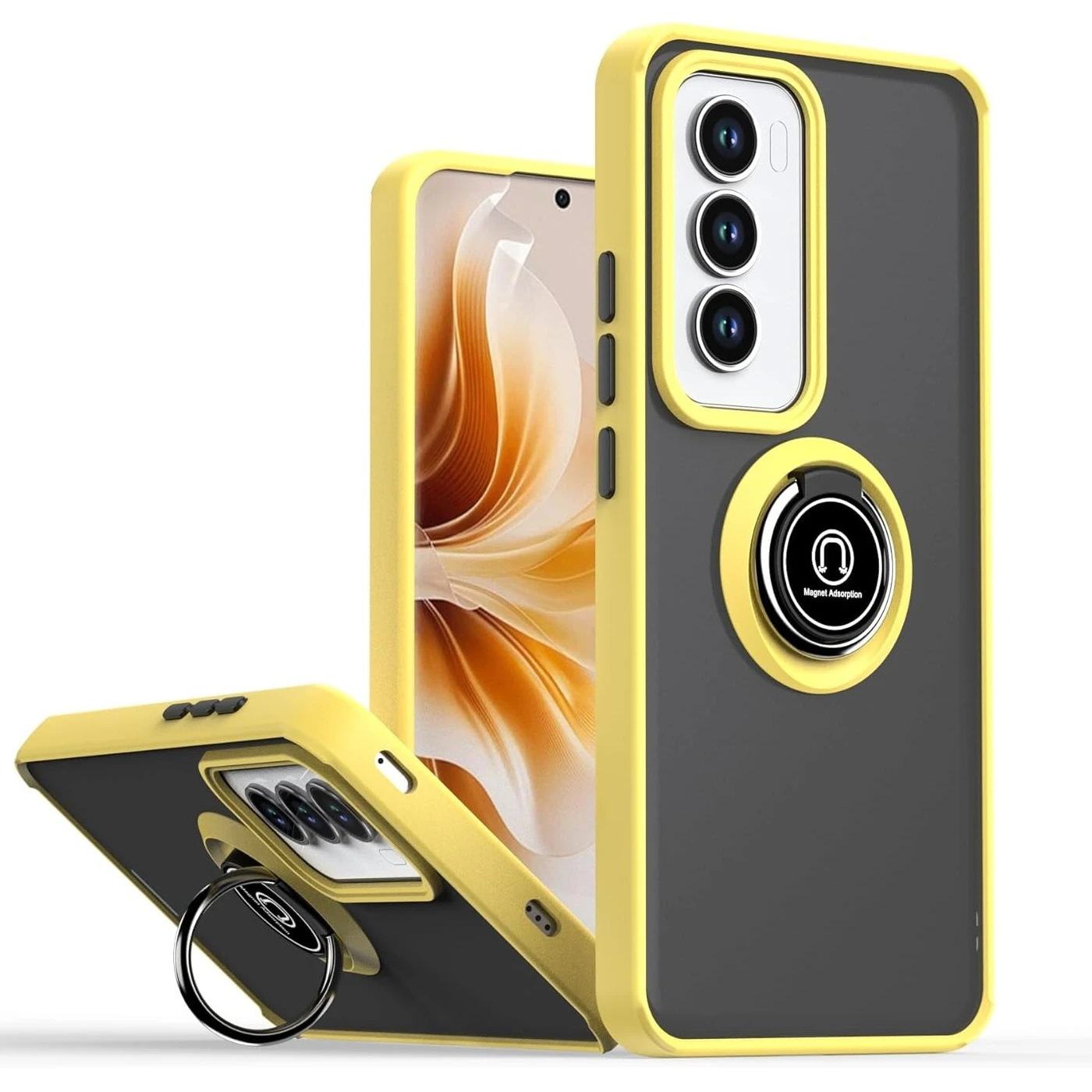 Durable Armor Matte Case with Magnetic Ring Stand Holder