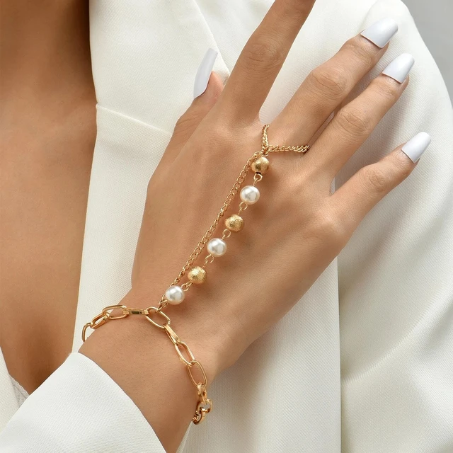 Buy Lucky Jewellery Elegant White Color Gold Plated Finger Ring Bracelet  Hand Harness Hathphool for Girls & Women (159-L1HS-03-W) Online at Best  Prices in India - JioMart.