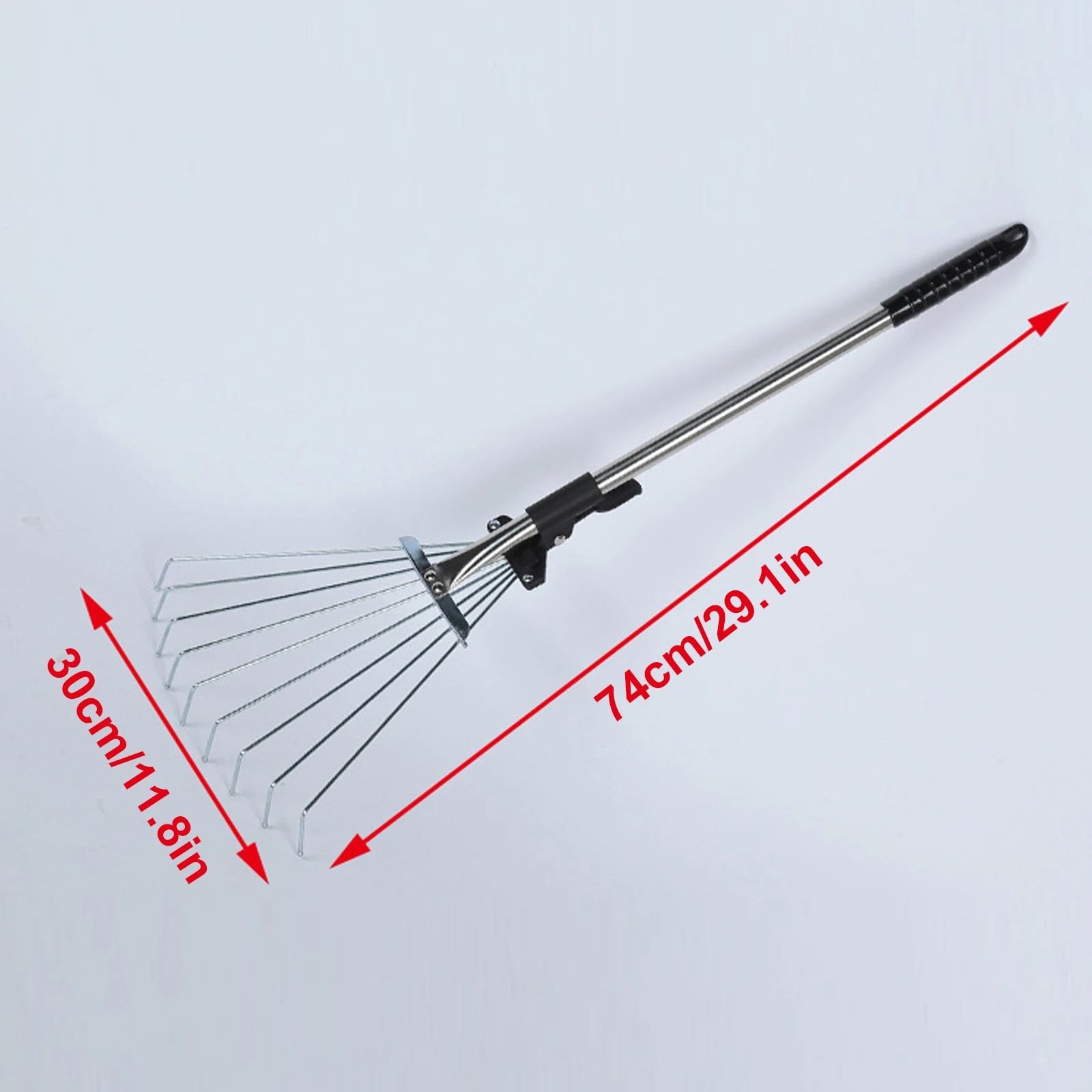 Garden Hoe Leaves Rake Portable Scalable Gardens Cleaning Tool With Flexible Teeth Rod 5