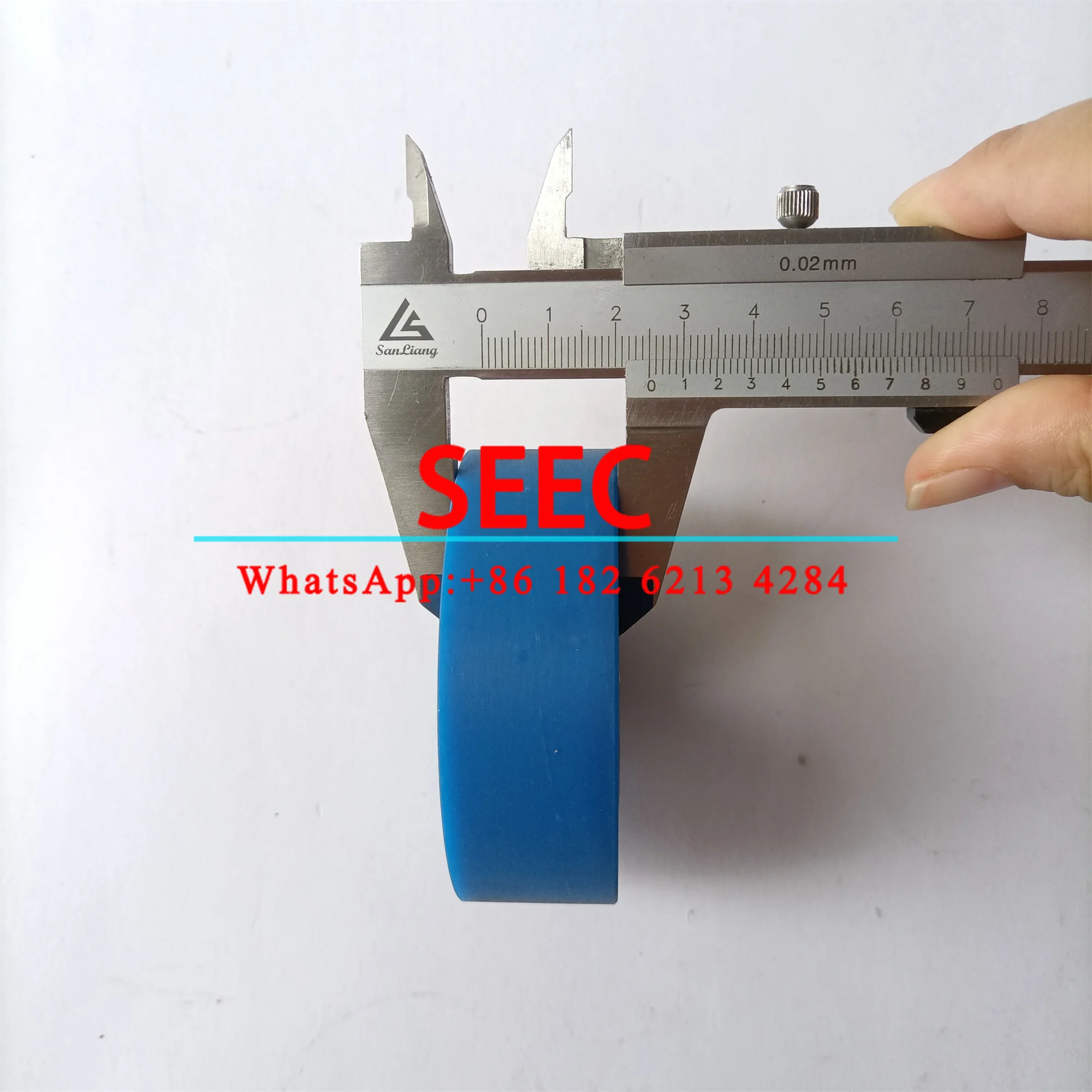 SEEC 76*25*6204 C722005C101 Escalator Step Chain Roller OD 76MM W 25MM Bearing 6204-2RS Blue Polyurethane Material