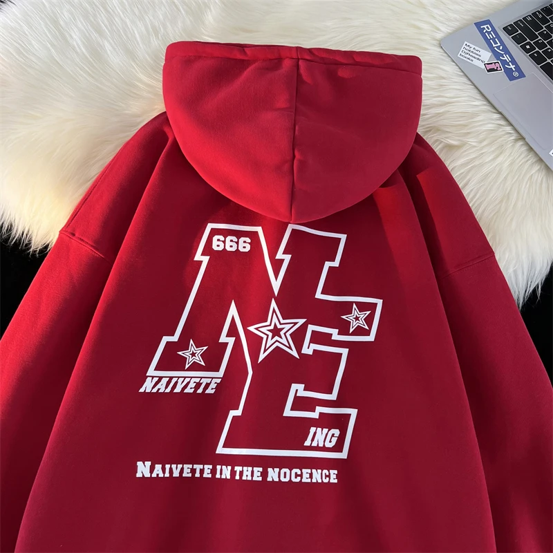 

Pullover Hooded Tops Men Baggy Street Hip Hop Printed Fashion Drawstring Harajuku Casual Hoodies Male Oversized Shirt Tops
