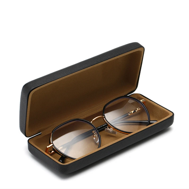 Fashion Simple PU Leather Glasses Metal Square Portable Sunglasses Case  Women Men Durable Eyewear Storage Box - AliExpress