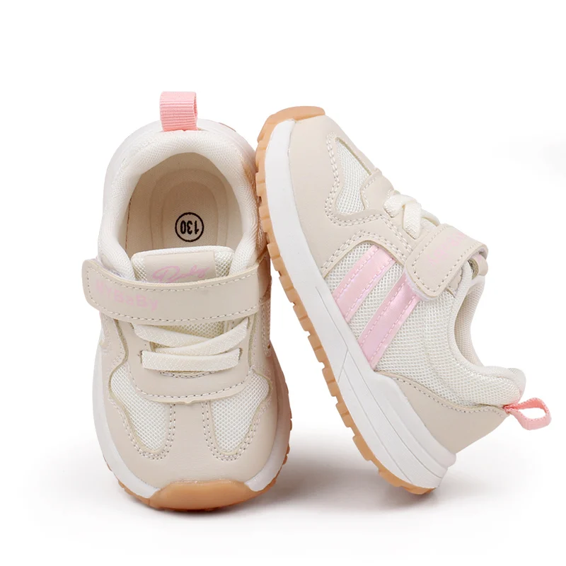 Baby Boys Girls Comfortable Sports Shoes Soft Sole Non-slip Solid Colour Toddler Shoes 4