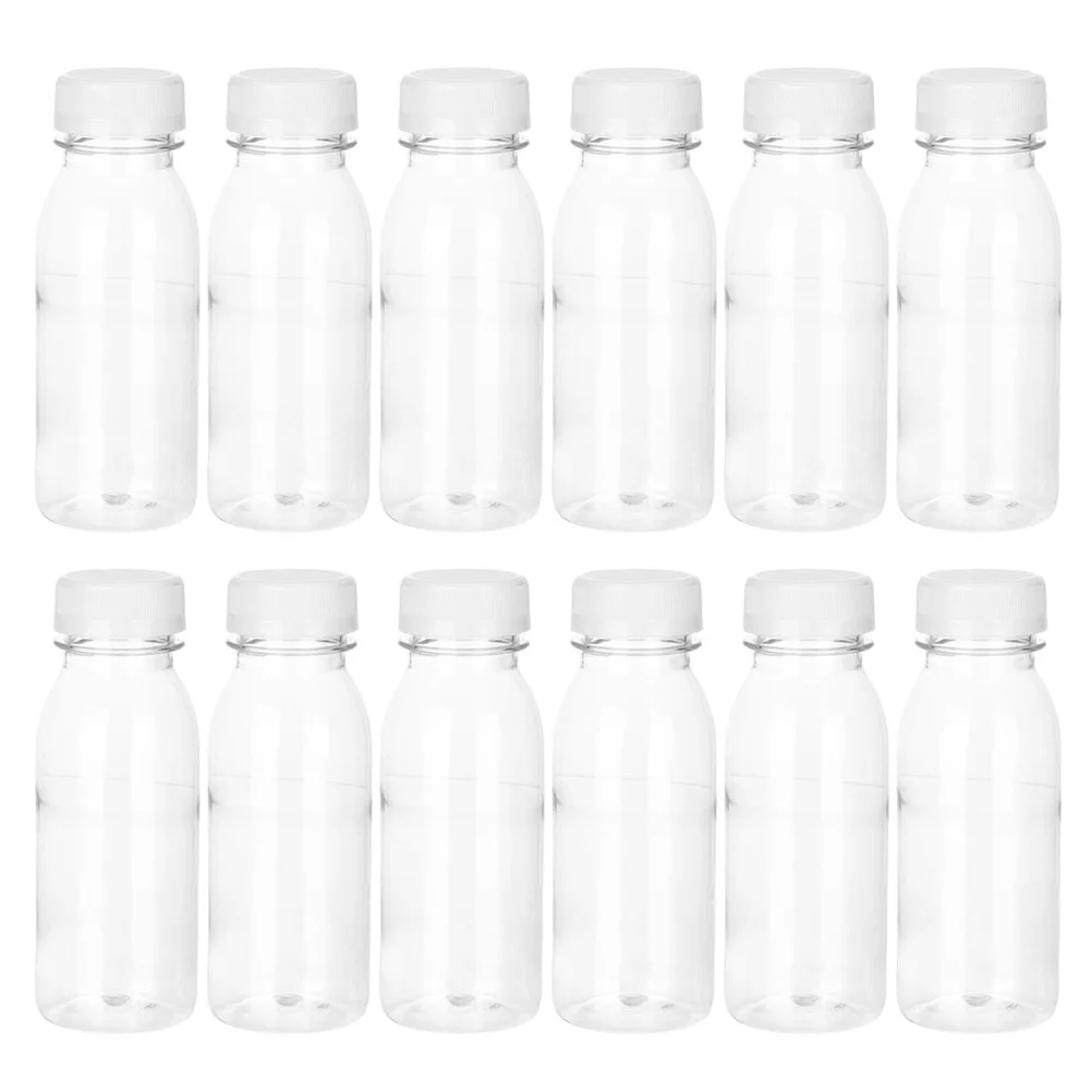 12Pcs200mlPlasticJuiceBottleBeverageBottleFruitTeaBottles