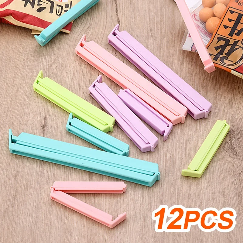 12/16PCS Food Snack Package Bag Sealing Plastic Clips For Packages Kitchen Storage And Organization Items Accessories Tools 3