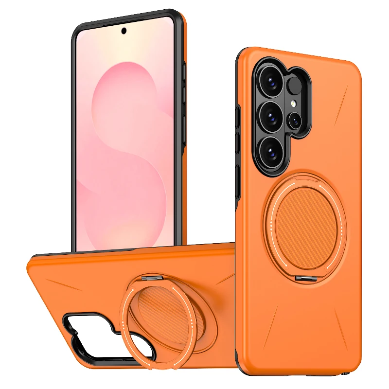 360° Rotating Metal Magnetic Car Holder Phone Case - Hard PC + Soft TPU