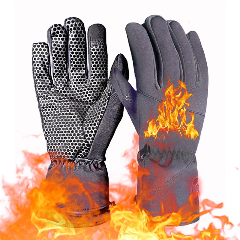 

Теплые перчатки с подогревом и зарядкой от USB, зимние велосипедные перчатки, 3 режима, Умные перчатки с подогревом пальцами, Нескользящие велосипедные аксессуары