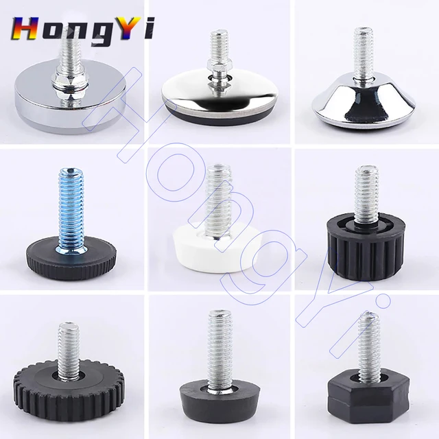 2/4Pcs M6 M8 M10 Adjustable Leveling Chair Leg Feet Non-Slip Adjustable Foot Screw,Prevents Floor Wear, Reduces Noise And More 1