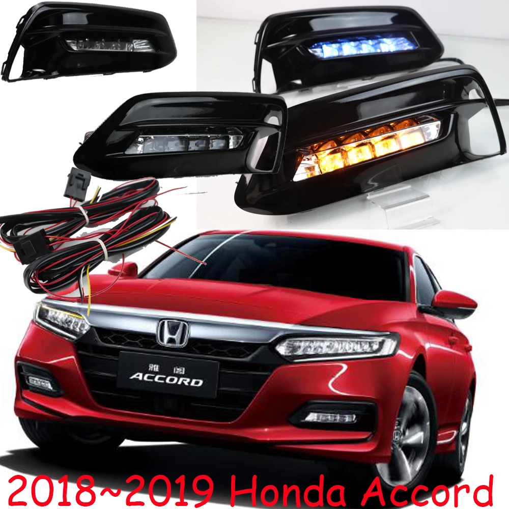 

1 комплект автомобильных ламп на бампер для 10 honda Accord, дневные светодиодные лампы 2018 ~ 2019 лет, автомобильные аксессуары, дневные противотуманные фары