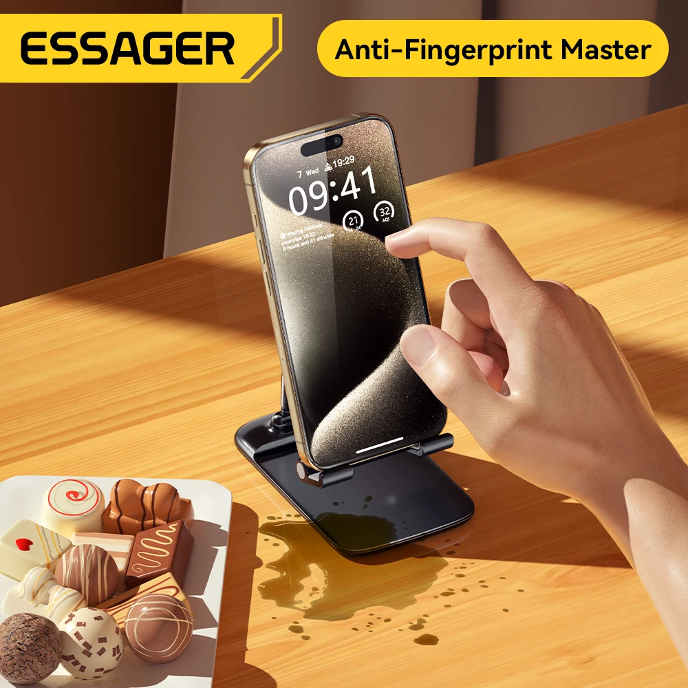 Essager Screen Protector for iPhone 16 15 14 13 Pro Max Plus 2Pcs HD Drop-proof And Dust-proof Tempered Glass Film Transparent