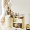 360° Rotating Cosmetic Brush Shelf Organizer Cosmetic Display Case Desktop with Drawer Storage Organizer For Living Room Bedroom 3