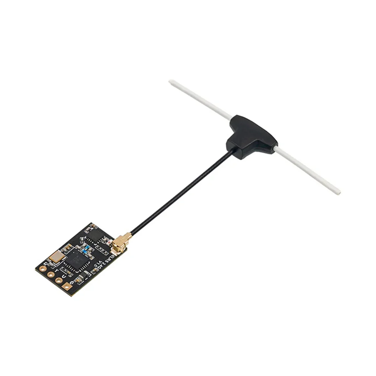 Récepteur BETAFPV Nano ELRS 868/915MHz placé à côté d'une pile pour comparer sa taille miniature.