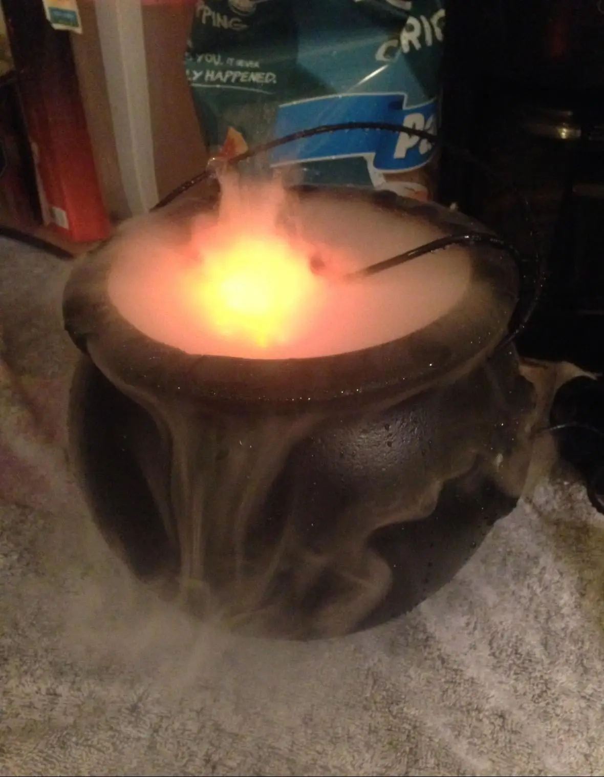 2023 Halloween Mini LED Pumpkin Light Fogger Water Fountain Pond Fog Machine Atomizer - Perfect for Halloween and Christmas Party Decoration - Image 4