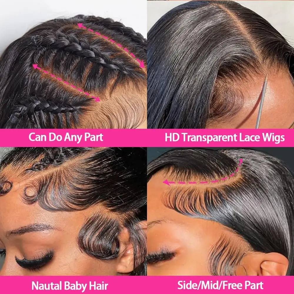 Human Hair Wigs Lace Frontal Body Wave For Women 26 28 30inches 13X4 HD Pre-cut 100% human hair