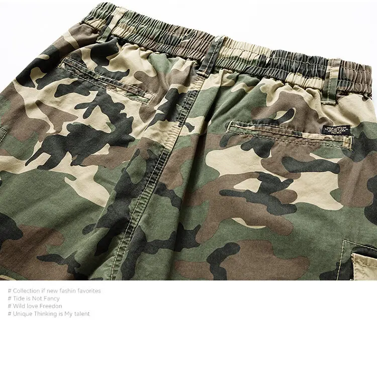 Summer Men's Shorts 2024 New Fashion Trend Outdoor Fishing Sports Multi Pocket Camouflage dungarees Men Versatile Wide Leg Pants