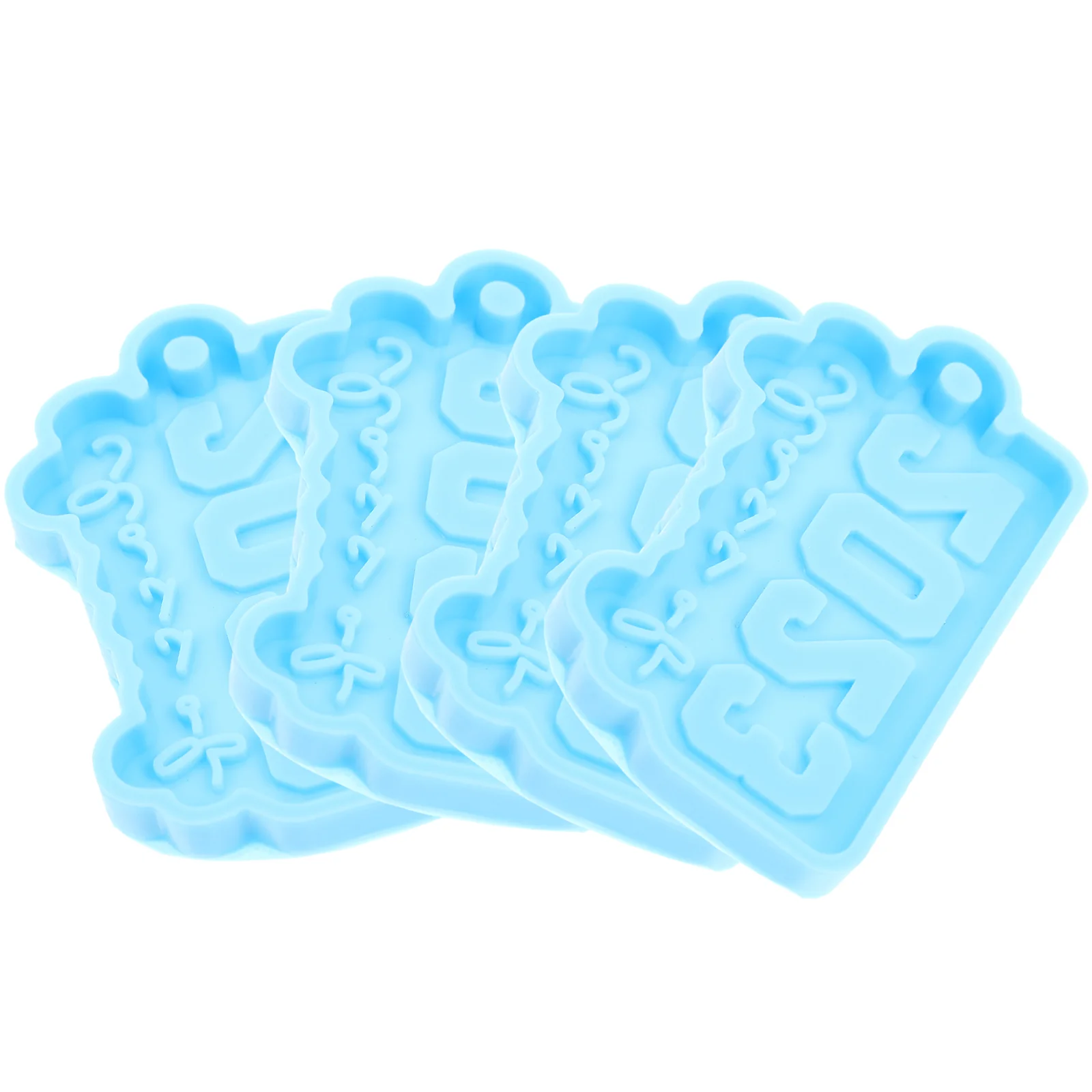 

4 Pcs Silicone Molds 2023 Epoxy Convenient Key Chain Chocolate Keychain Supplies Pendant Resin Decorative