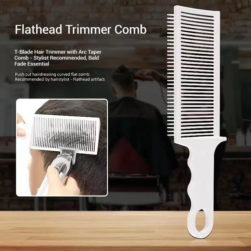 플랫탑용 필수 이발 빗 4종 세트, 살롱 스타일링 및 옴브레 컬러에 적합, 이발사 슬릭백 옴브레 헤어 빗, 헤어 커팅 도구, 플랫탑 클리퍼 빗, 포지셔닝 스타일링 빗, 헤어드레싱에 편리