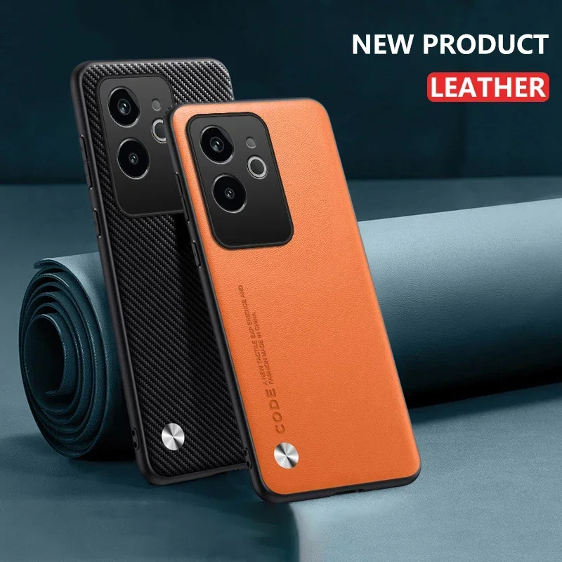 Luxury Carbon Fiber Leather Phone Case - Premium Silicone Protection and Full Camera Coverage