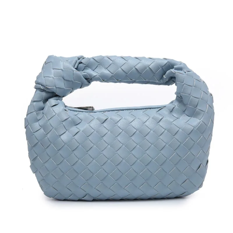 2022 Fashion Handmade Woven Bag Luxury Woven Leather Printed Shoulder Bag Lady Crossbody Hobo PU Knotted Handle Casual Handbag 