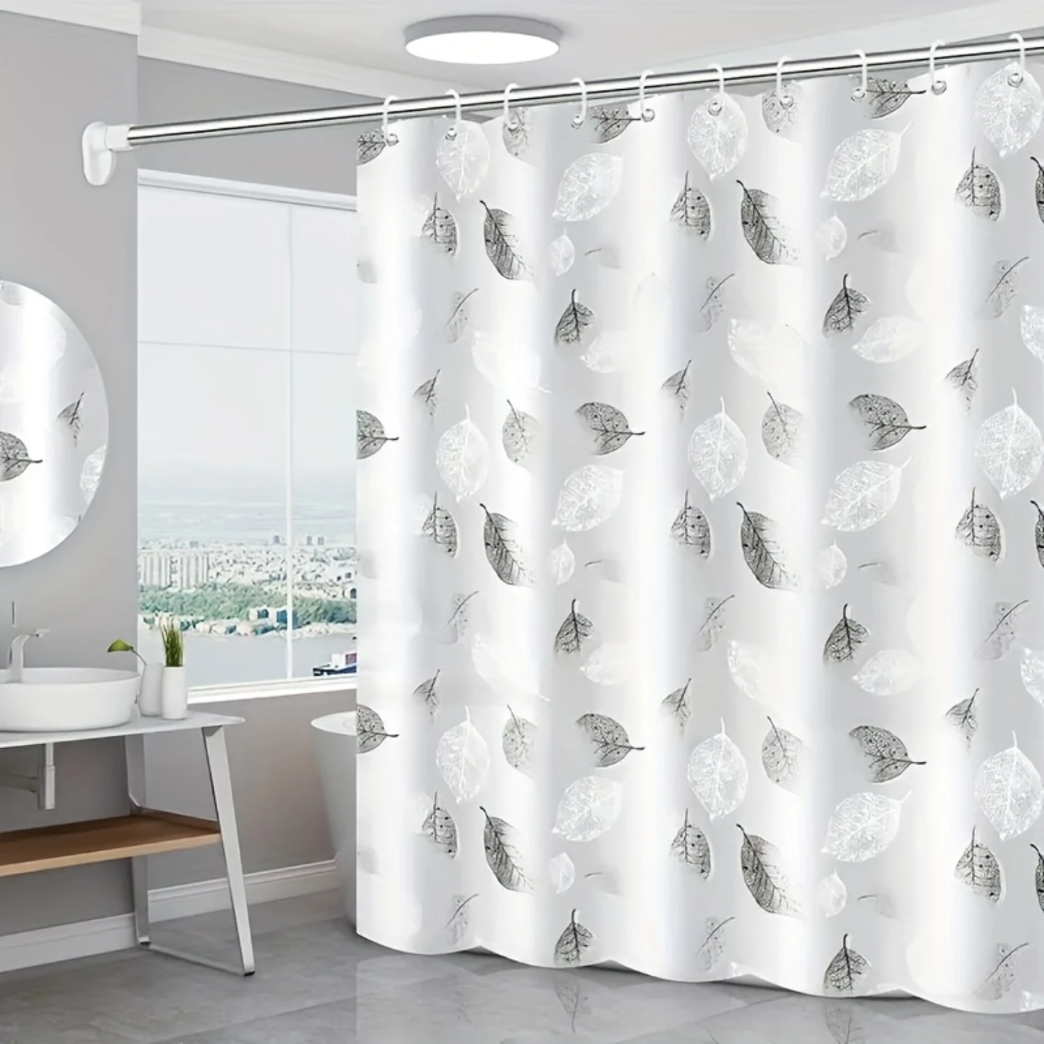 1pc, Waterproof And Anti-mold Shower Curtain For Bathroom, Shower Curtain, Fashionable And Simple