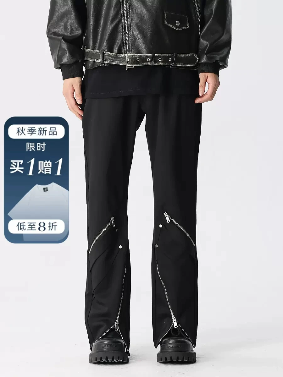 

27-46 New 2023 Men Women Clothing Niche Design Deconstructed Splicing Zipper Causl Pants Trousers Lovers Plus Size Costumes