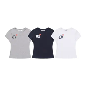 Aeae Korean Classic Letter Logo Versatile Casual Loose Short-Sleeved T-Shirt Men Women Fashion Quality T Shirt Y2k Top Summer 1