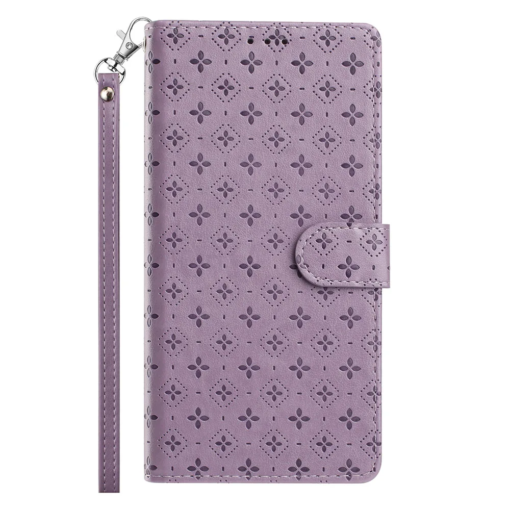 Elegant Leather Wallet Flip Case with Card Holder and Magnetic Closure