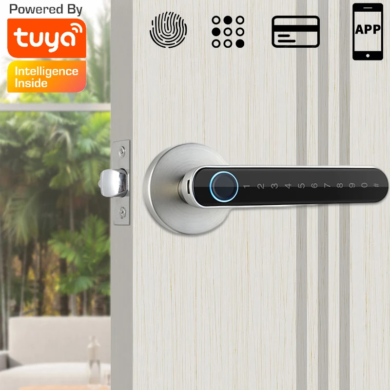 Smonet M6-BF – Serrure Intelligente WiFi Avec Empreinte Digitale, Clavier, Pêne Dormant – Noire, Entrée Sans Clé