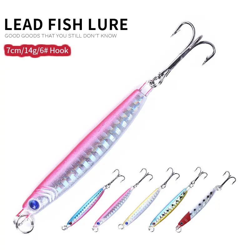 Metal Paillettes Fishing Lure 7Cm 14G Con 3 # Traina Hard Bait Bass Fishing Bait Tackle Trout Jigging Lure Jigs Saltwater