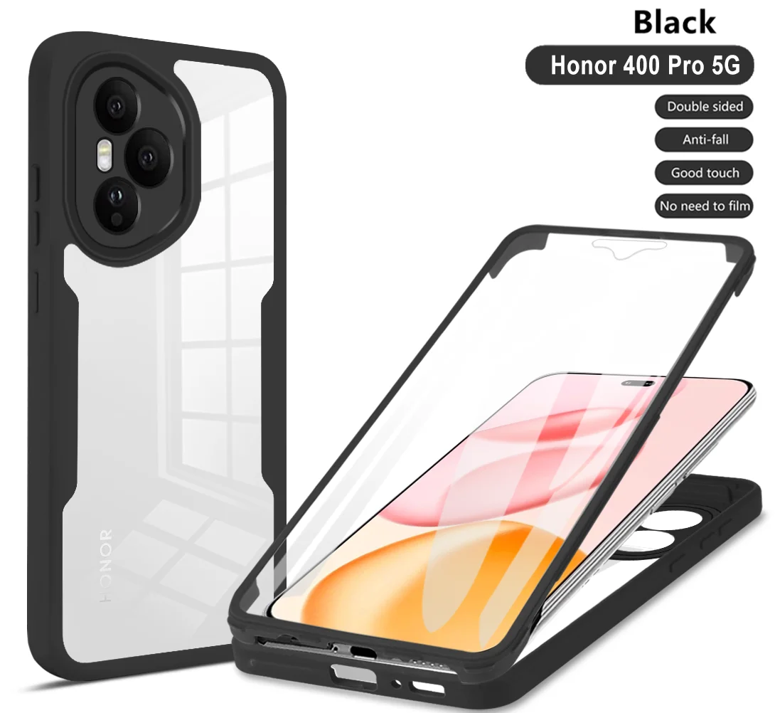 Full Protection 5G Phone Case with Clear Screen Film and Silicone Back Cover