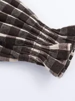 Nlzgmsj 2025 Vintage Chic Brown Plaid Shirts Women Long Sleeve Blouses Fold Fashion Casual Elegant Women Tops Y2k - Image 6