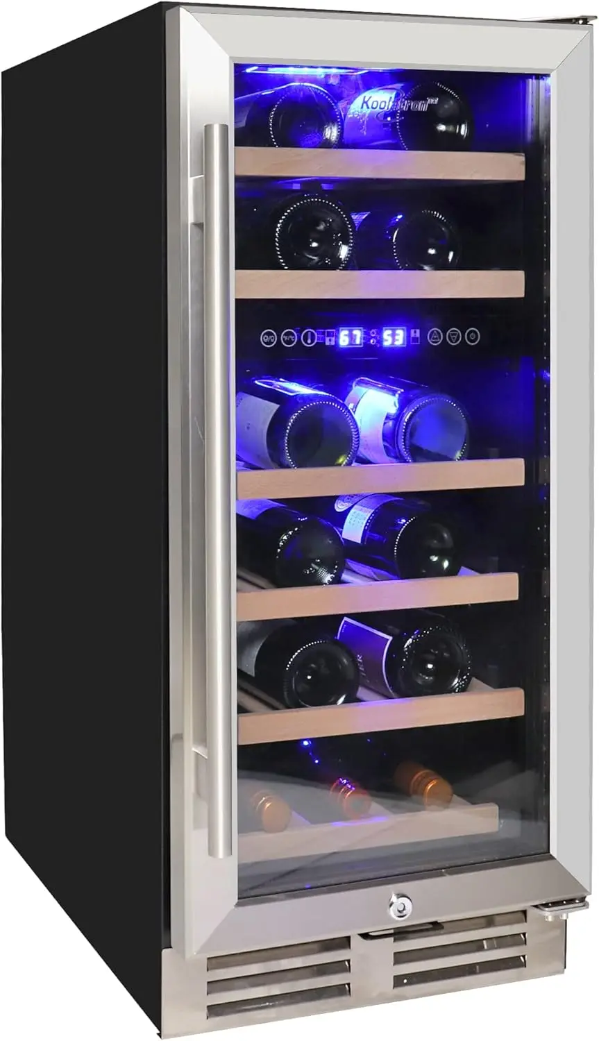 Bottle Dual Zone 15-Inch Under Counter Wine Cooler w/Lock, Front-Venting Built-In