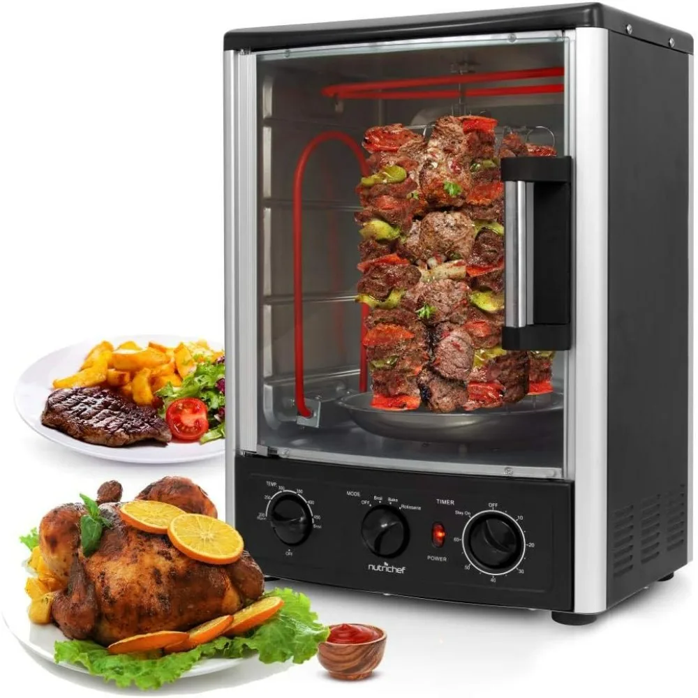 Multi-Function Rotisserie Oven - Vertical Countertop Oven with Bake, Turkey Thanksgiving, Broil Roasting Kebab Rack