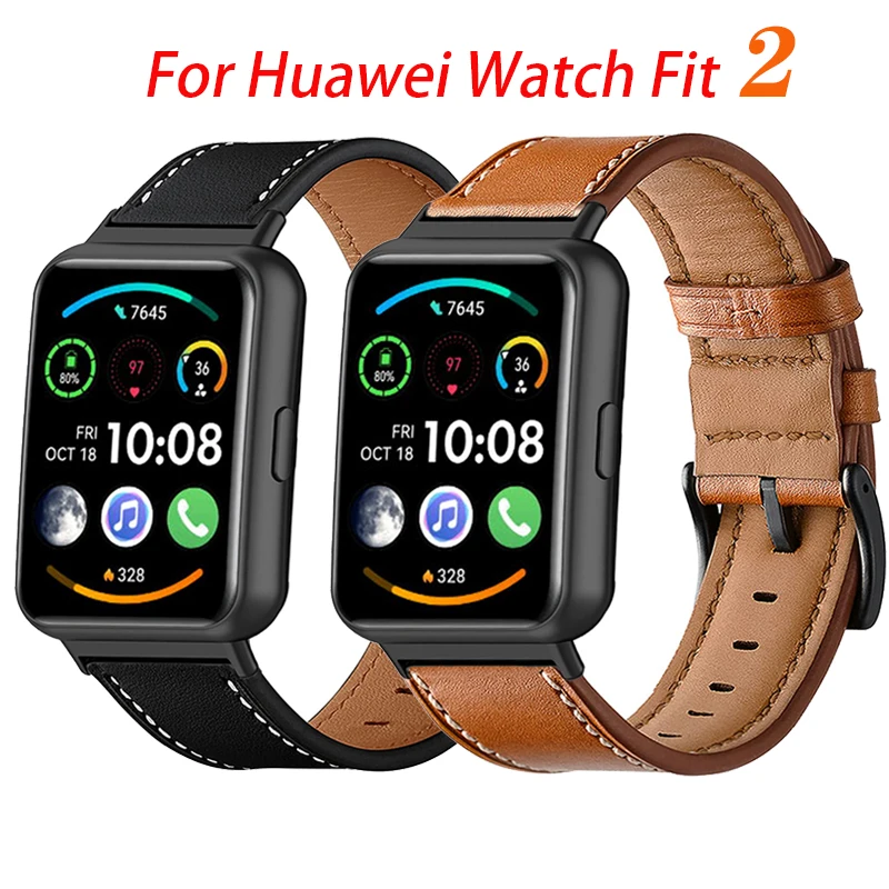 

For Huawei Watch Fit 2 Leather Strap for huawei watch fit2 Replacement Bracelet for huaweiwatch fit 2 Watchband Belt Accessories