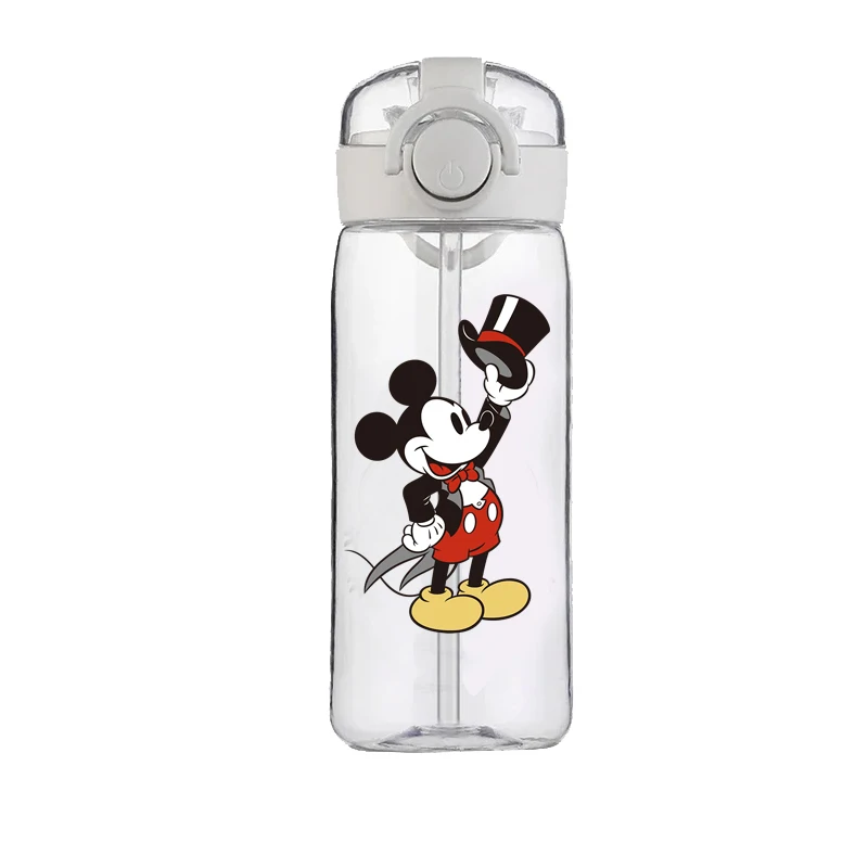 400ML Cartoon Disney Straw Plastic Cup Large Capacity Couple Student Cute Simple Portable Minnie Mickey Easy Cup Birthday Gift 5