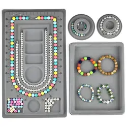 DIY Bracelet Necklace Beaded Jewelry Flocking Bead Board Making Storage Box Tray Design Craft Measuring Tool Accessories