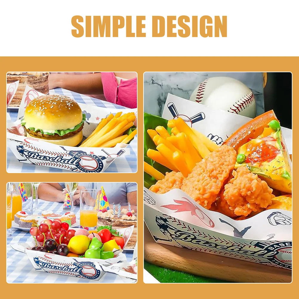 25 Pcs Daily Use Party Food Tray Trays Storage Containers White Cardboard Snack Boats