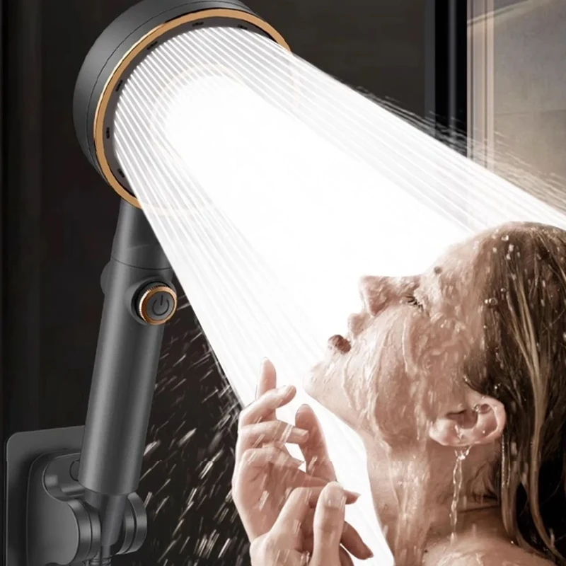 High Pressure 3 Modes Adjustable Shower Head Without Water Pipes Water-Saving Rainfall Spray Shower Spray Accessorie