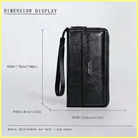 Men's PU Zipper Handbag, Large Capacity Long Wallet with Card Holder & Coin Purse, Phone Clutch Bag - Image 2