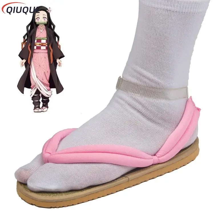Adult / Kids Anime Kamado Nezuko Cosplay Clogs Kimono Flip-flops Geta Slippers Shoes cosplay shoes