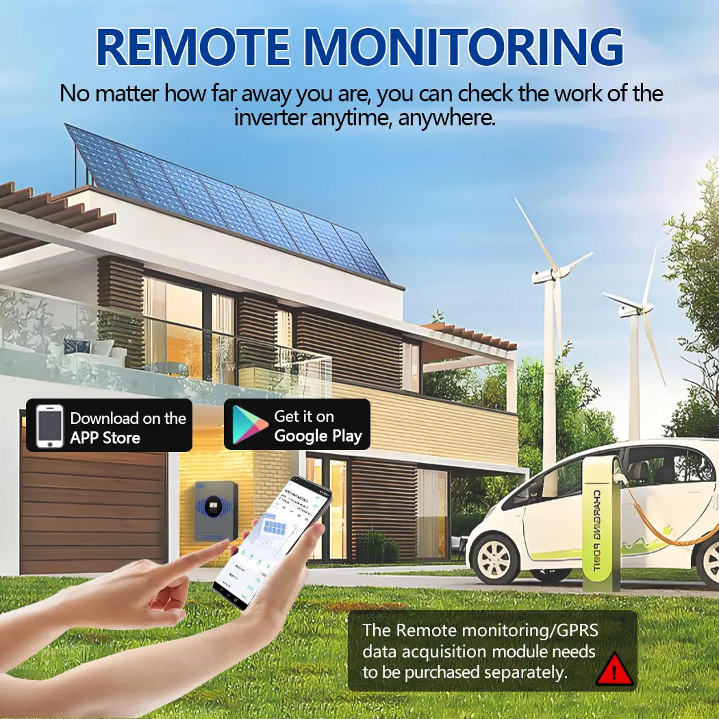 새로운 Y&H 2.3KW 4.2KW 하이브리드 태양광 인버터 12V 24V에서 AC220V로 변환하는 오프그리드 순수 정현파 인버터, MPPT 100A 태양광 충전기 포함 듀얼 출력