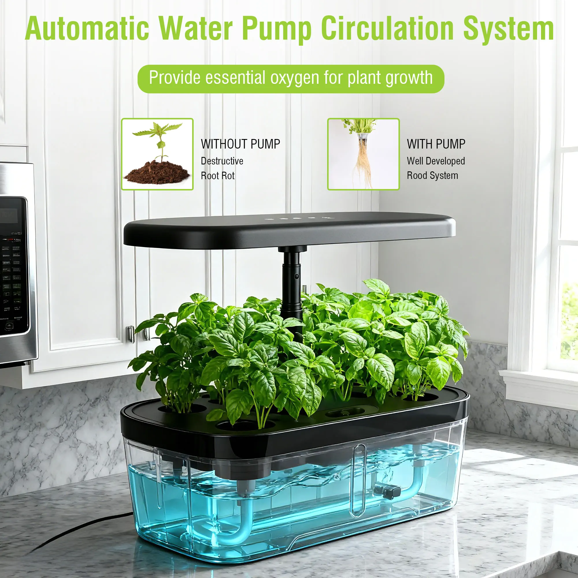 Indoor Hydroponic System Smart Herb Garden Kit LED Grow Light 6 Pod Planting Mac