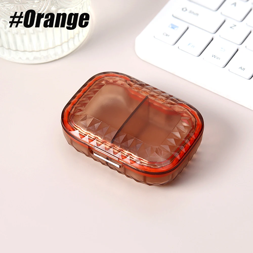Compact Travel Pill Organizer - 2-Compartment Daily Medicine and Vitamin Holder