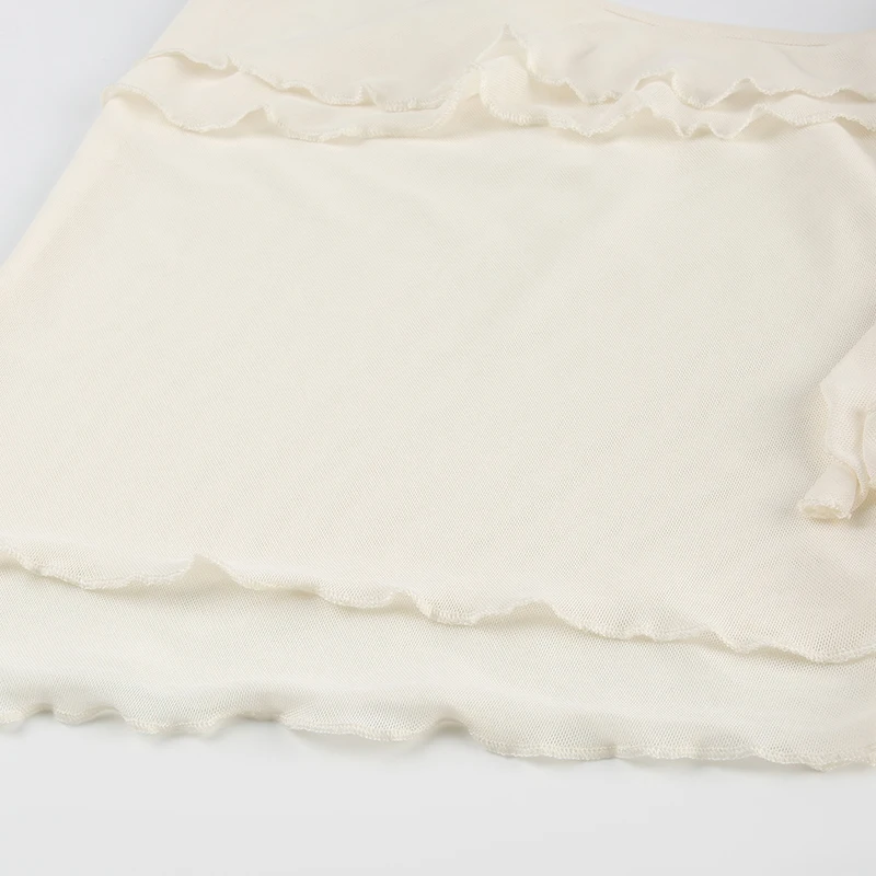 Top de tirantes con volantes de flores para mujer, elegante y sexy, a la moda, sin mangas, con dobladillo estético, camisetas de tirantes, conjuntos de verano para la calle